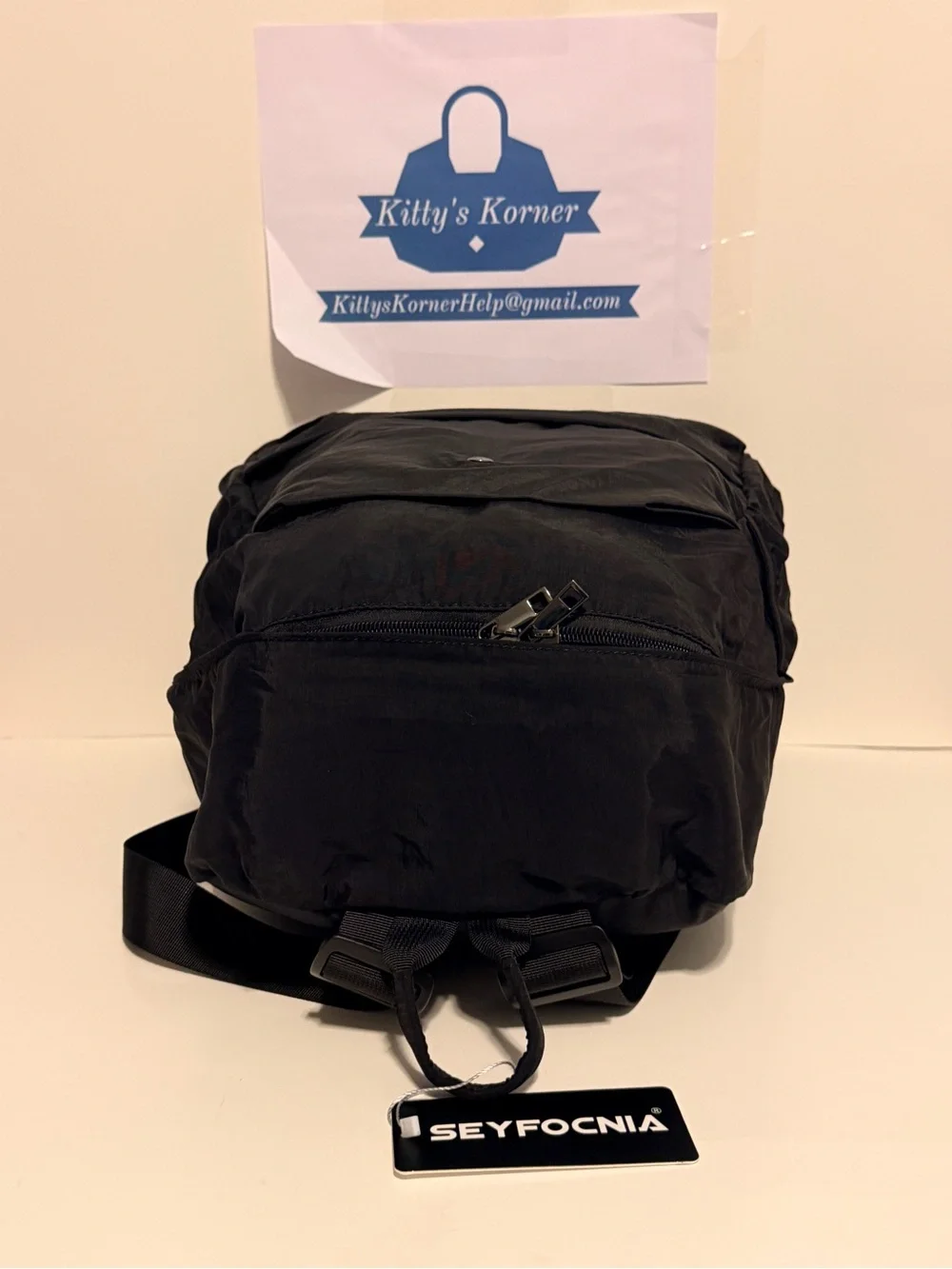 NWT Seyfocnia Unisex Black Lightweight Gym Backpack w/Shoe Compartment